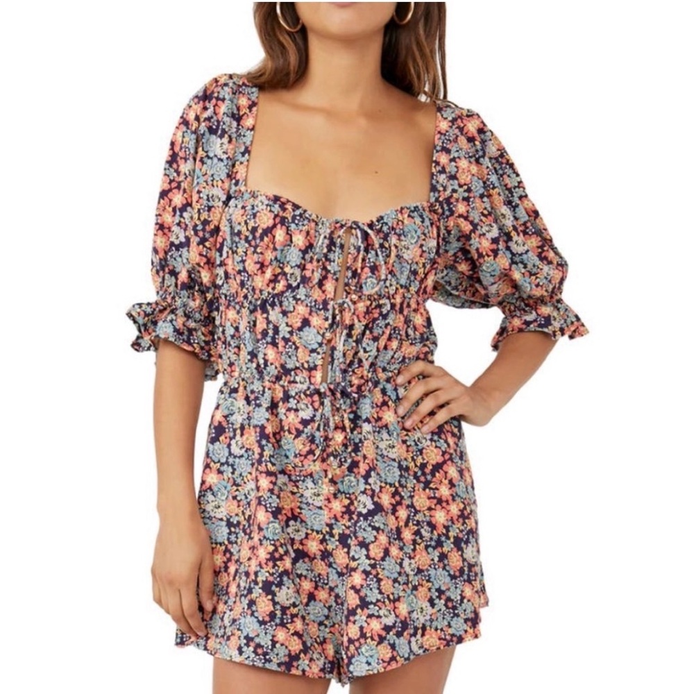 Free People Show Me Love Linen Blend Romper M